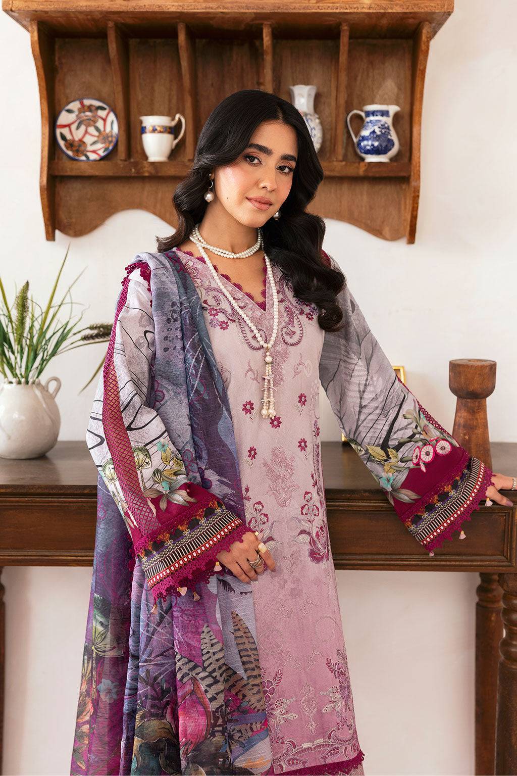 Ramsha | Mashaal Luxury Lawn | L-1409 by Maria Faisal - Registered Vendor of : Ramsha - type : Ladies Clothes - 100% original wedding dresses