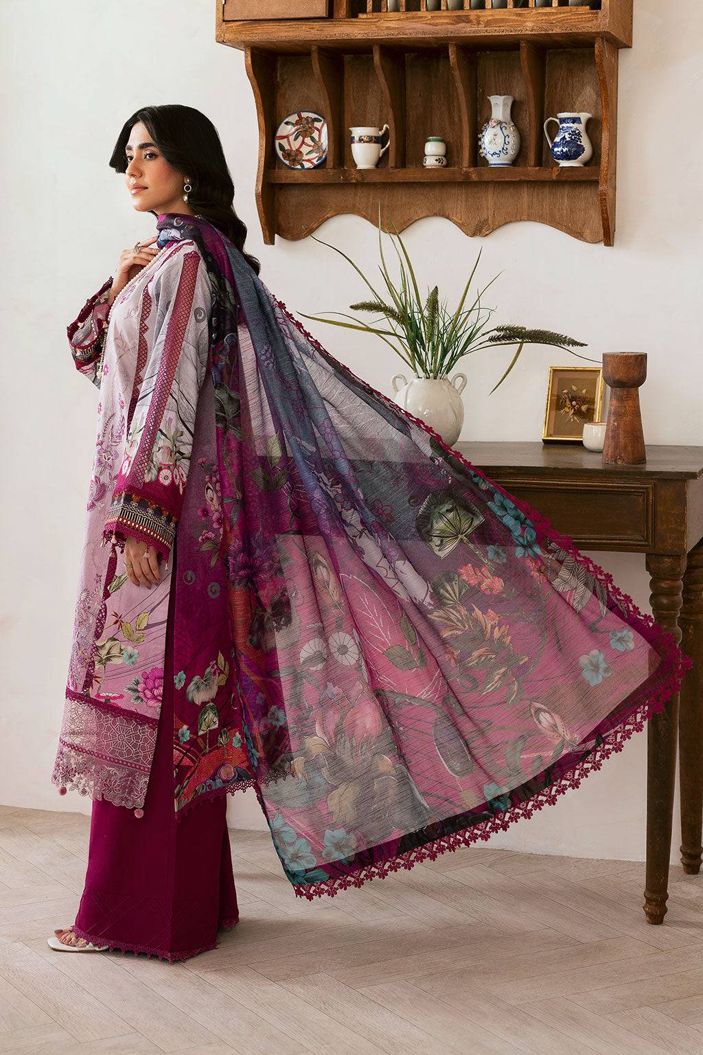 Ramsha | Mashaal Luxury Lawn | L-1409 by Maria Faisal - Registered Vendor of : Ramsha - type : Ladies Clothes - 100% original wedding dresses