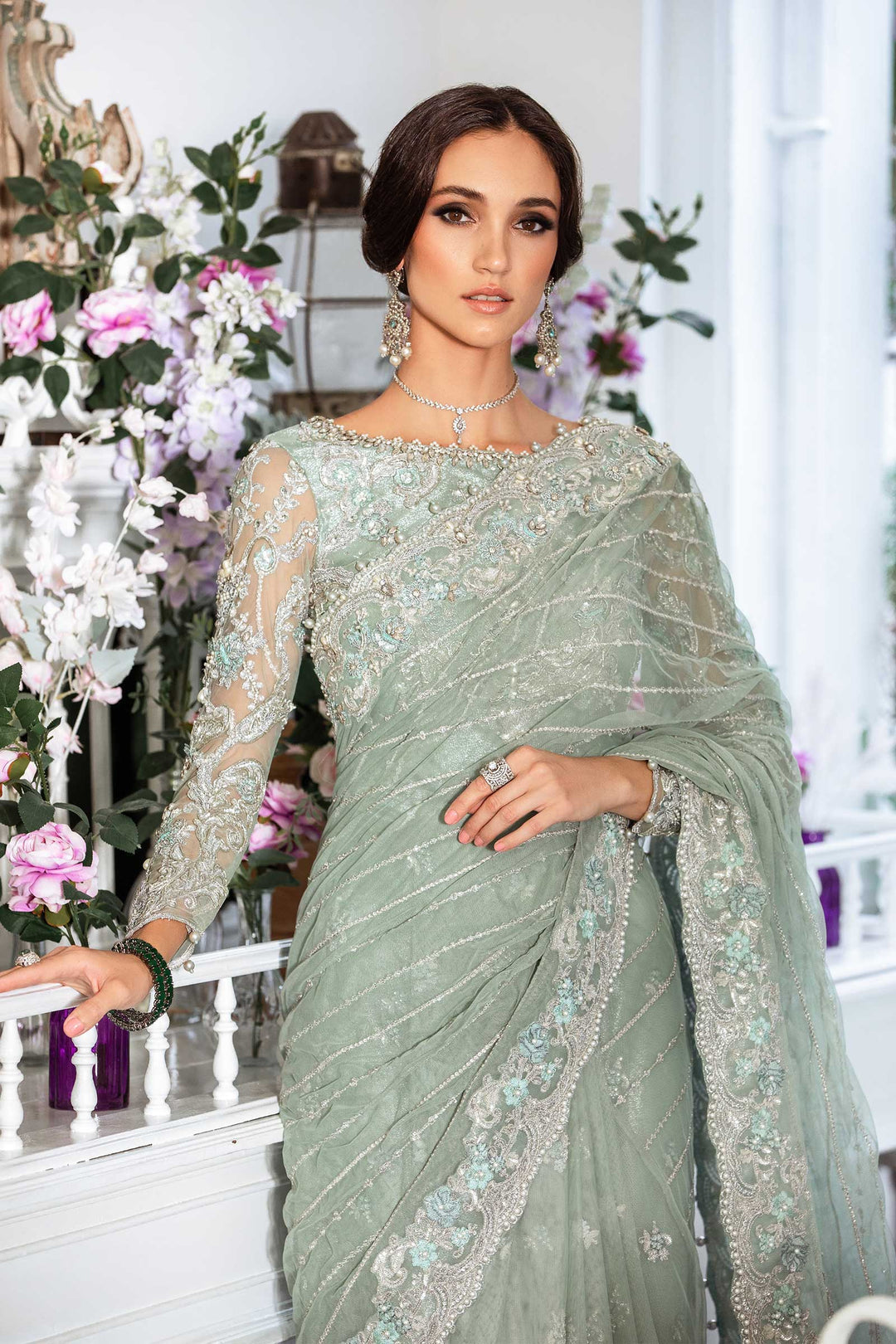 Maria B | Bridal Couture | Helene - Designer Dress with Intricate embroidery and embellishments. Shop elegent wedding dress at Maria Faisal.