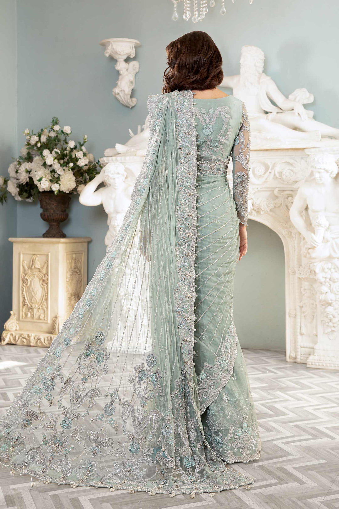 Maria B | Bridal Couture | Helene - Designer Dress with Intricate embroidery and embellishments. Shop elegent wedding dress at Maria Faisal.