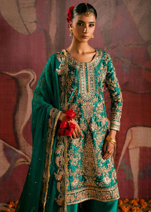 Haseens | Gehna Formals | Zamarud - Dress - available at Maria Faisal in UK and USA.