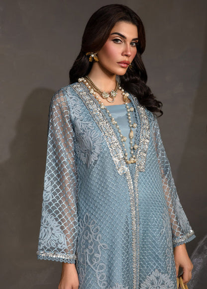 Saira Shakira | Zarae Luxury Pret | Cyan - Dress - available at Maria Faisal in UK and USA.