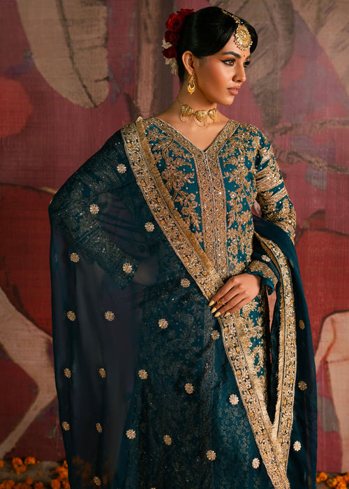 Haseens | Gehna Formals | Zarkash - Dress - available at Maria Faisal in UK and USA.