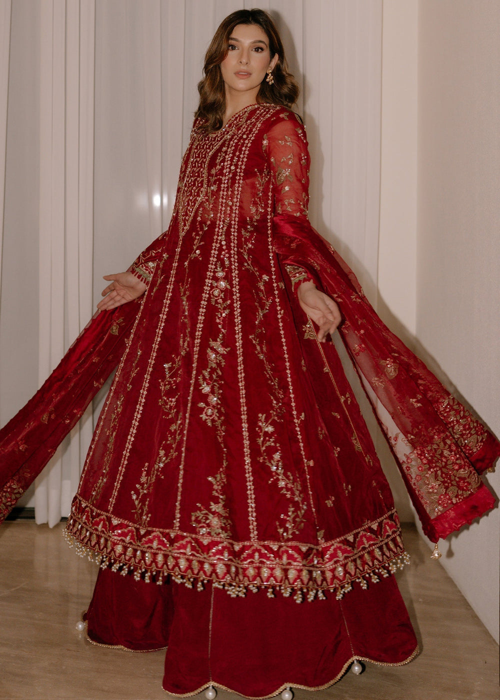 Sadaf Fawad Khan | Festive 25 | Scarlet - Ladies Clothes - Maria Faisal