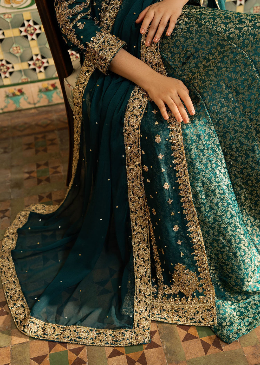 Haseens | Nawabzadi Formals | Raushan - Dress - available at Maria Faisal in UK and USA.