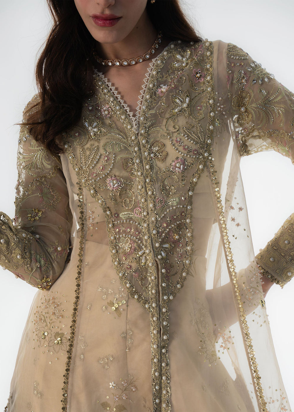 Sadaf Fawad Khan | Festive 25 | Ivory Celeste - Ladies Clothes - Maria Faisal