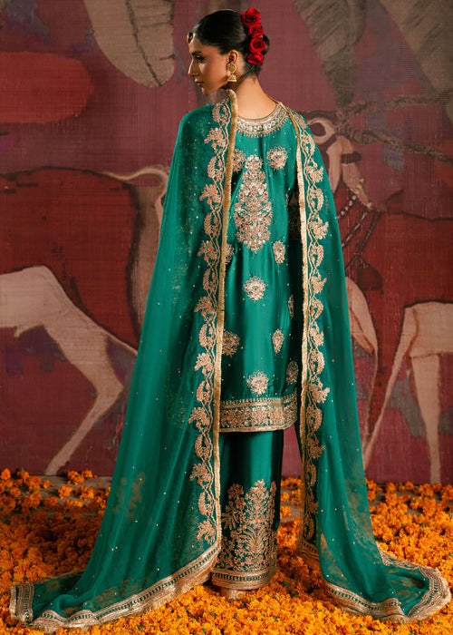 Haseens | Gehna Formals | Zamarud - Dress - available at Maria Faisal in UK and USA.