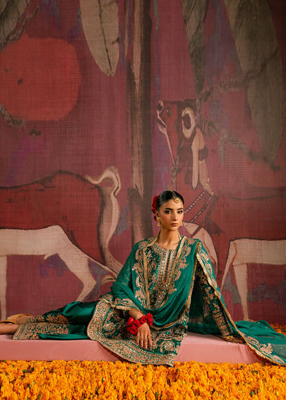 Haseens | Gehna Formals | Zamarud - Dress - available at Maria Faisal in UK and USA.