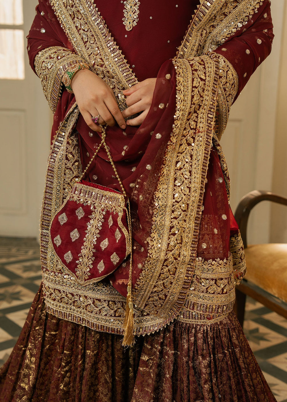 Haseens | Nawabzadi Formals | Gulnazar - Dress - available at Maria Faisal in UK and USA.