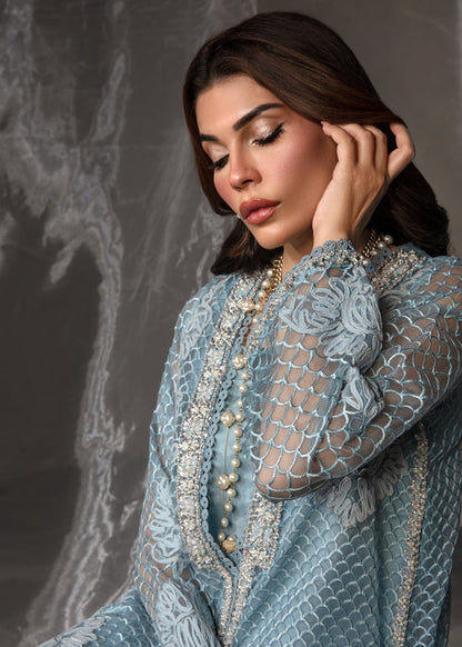 Saira Shakira | Zarae Luxury Pret | Cyan - Dress - available at Maria Faisal in UK and USA.