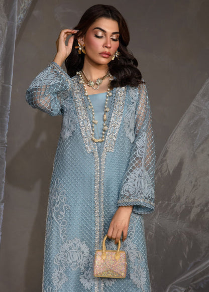 Saira Shakira | Zarae Luxury Pret | Cyan - Dress - available at Maria Faisal in UK and USA.