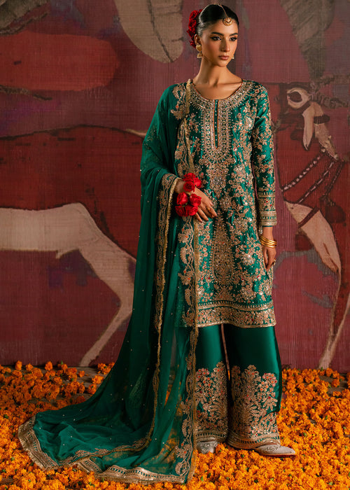 Haseens | Gehna Formals | Zamarud - Dress - available at Maria Faisal in UK and USA.