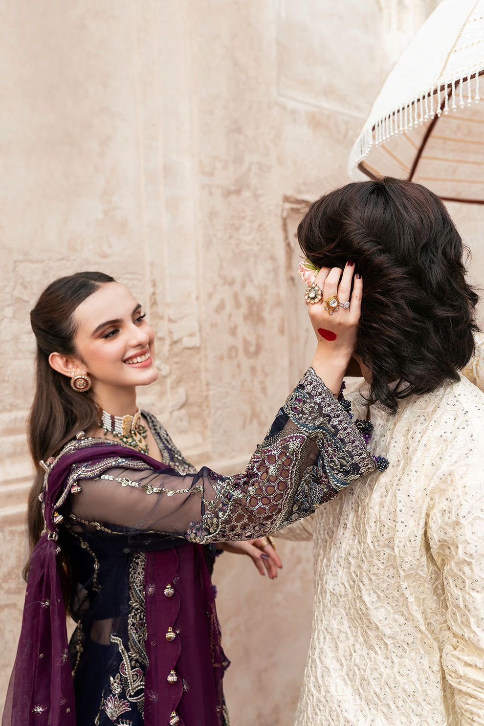 Shagna | Mehfil Festive Formals | SF-09-NEEL - Formal Dress - available at Maria Faisal in UK and USA.