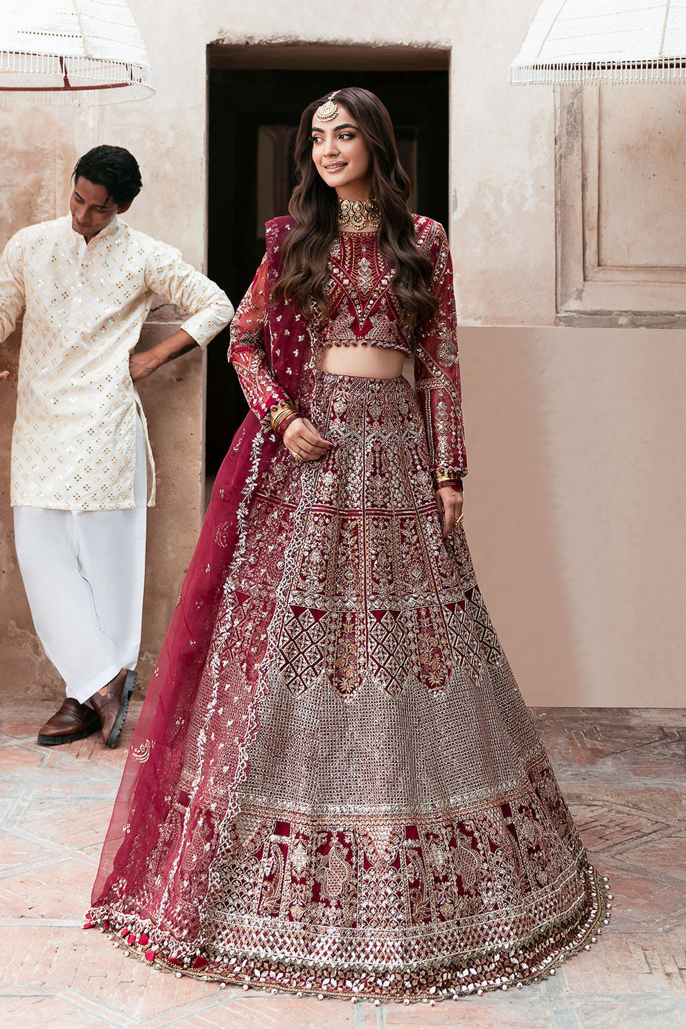 Shagna | Mehfil Festive Formals | SF-01- GULRUKH - Formal Dress - available at Maria Faisal in UK and USA.