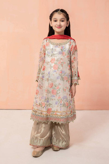 Maria B | 3 Piece Embroidered Suit | MKS-EF22-19R1 by Maria Faisal - Registered Vendor of : Maria B - type : Kids Clothes - 100% original wedding dresses