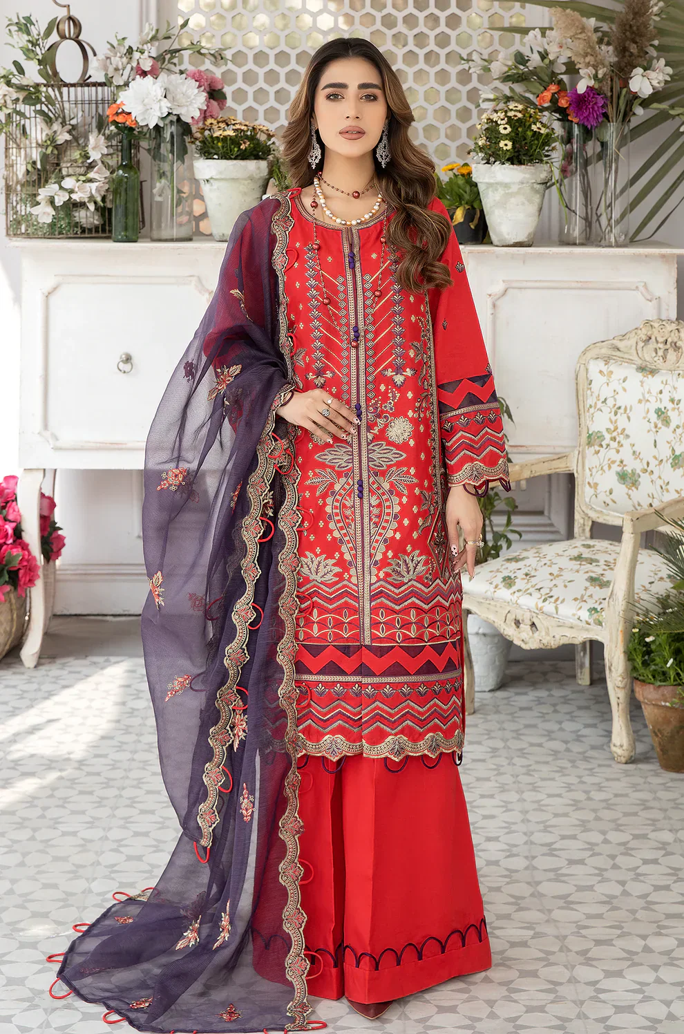 Mohagni | Muntazir Luxury Lawn 24 | AM-10 - Ladies Clothes 