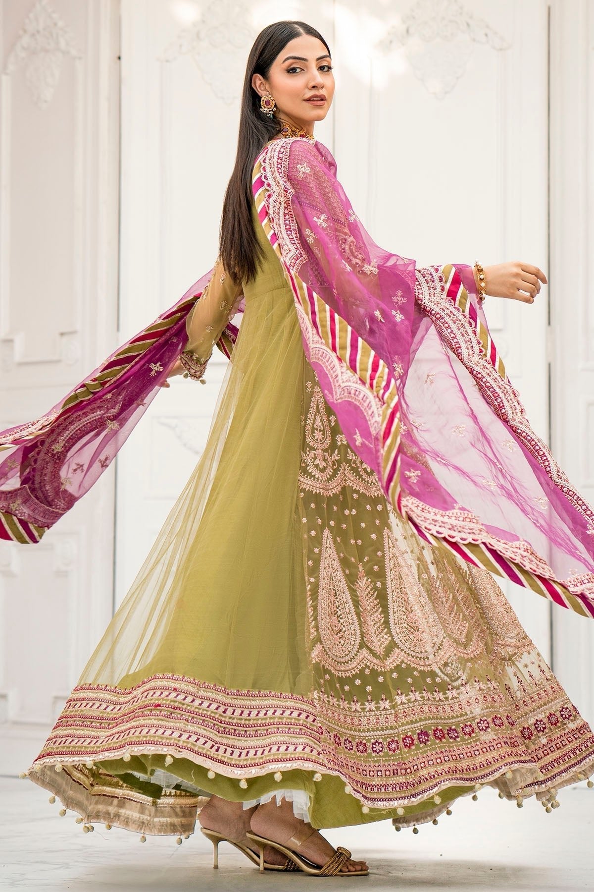 Motifz | Luxury Formal | 4115 - ELLA - is Green dress from Motifz - Ladies Clothes - Maria Faisal