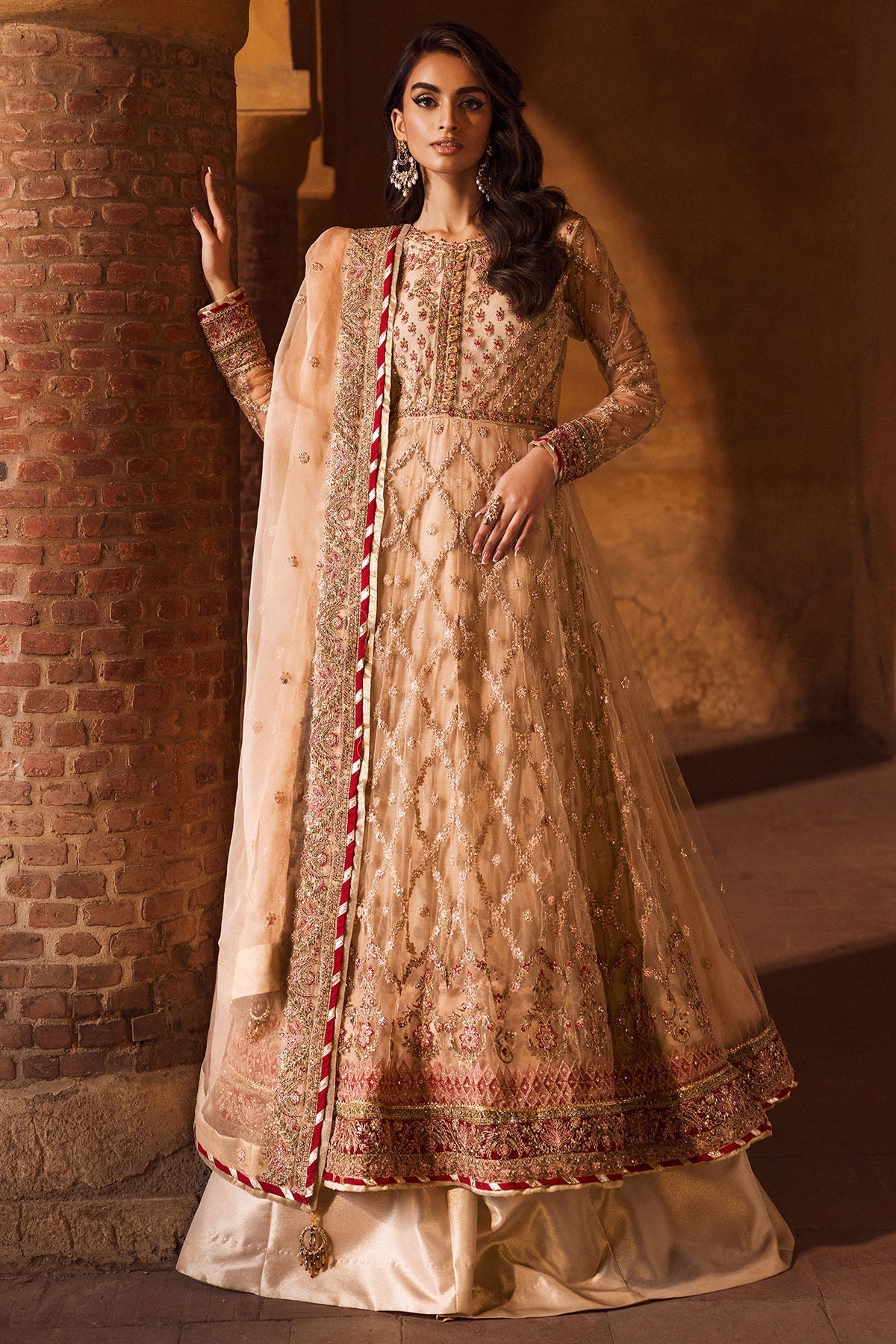 Motifz | Luxury Formal | 4122 - NOOR - is Peach dress from Motifz - Ladies Clothes - Maria Faisal