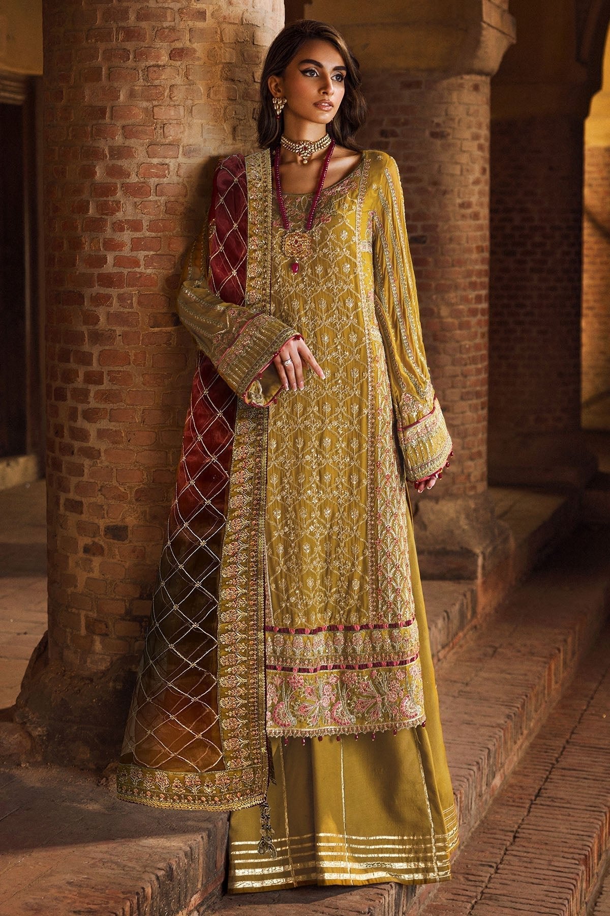 Motifz | Luxury Formal | 4129 - BAKHTAWAR - is Mehndi dress from Motifz - Ladies Clothes - Maria Faisal
