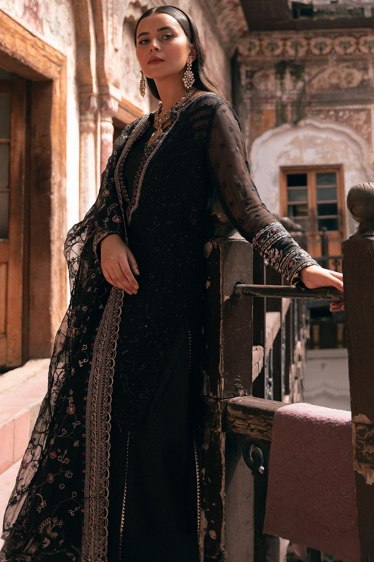 Motifz | Luxury Formal | 4816 - GAZALA - is Black dress from Motifz - Ladies Clothes - Maria Faisal
