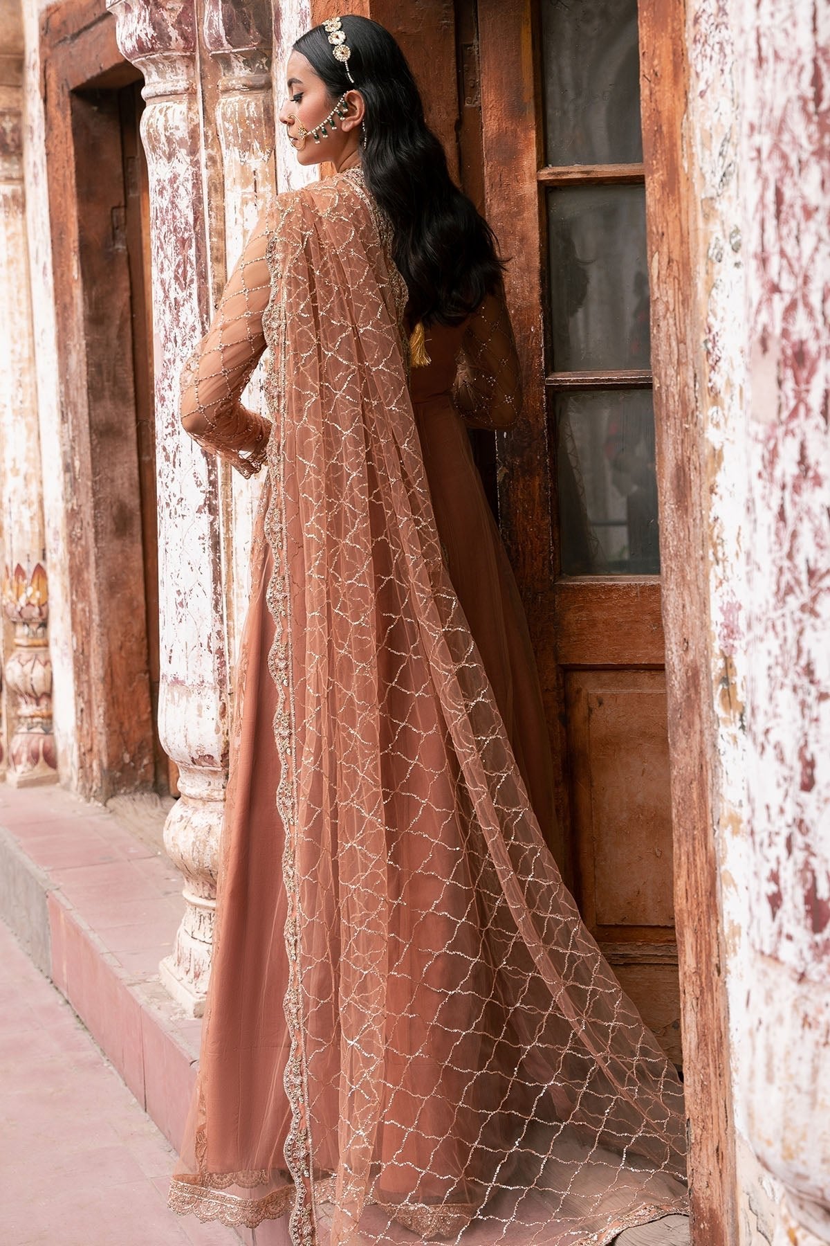 Motifz | Luxury Formal | 4820 - MANHA - is Peach dress from Motifz - Ladies Clothes - Maria Faisal