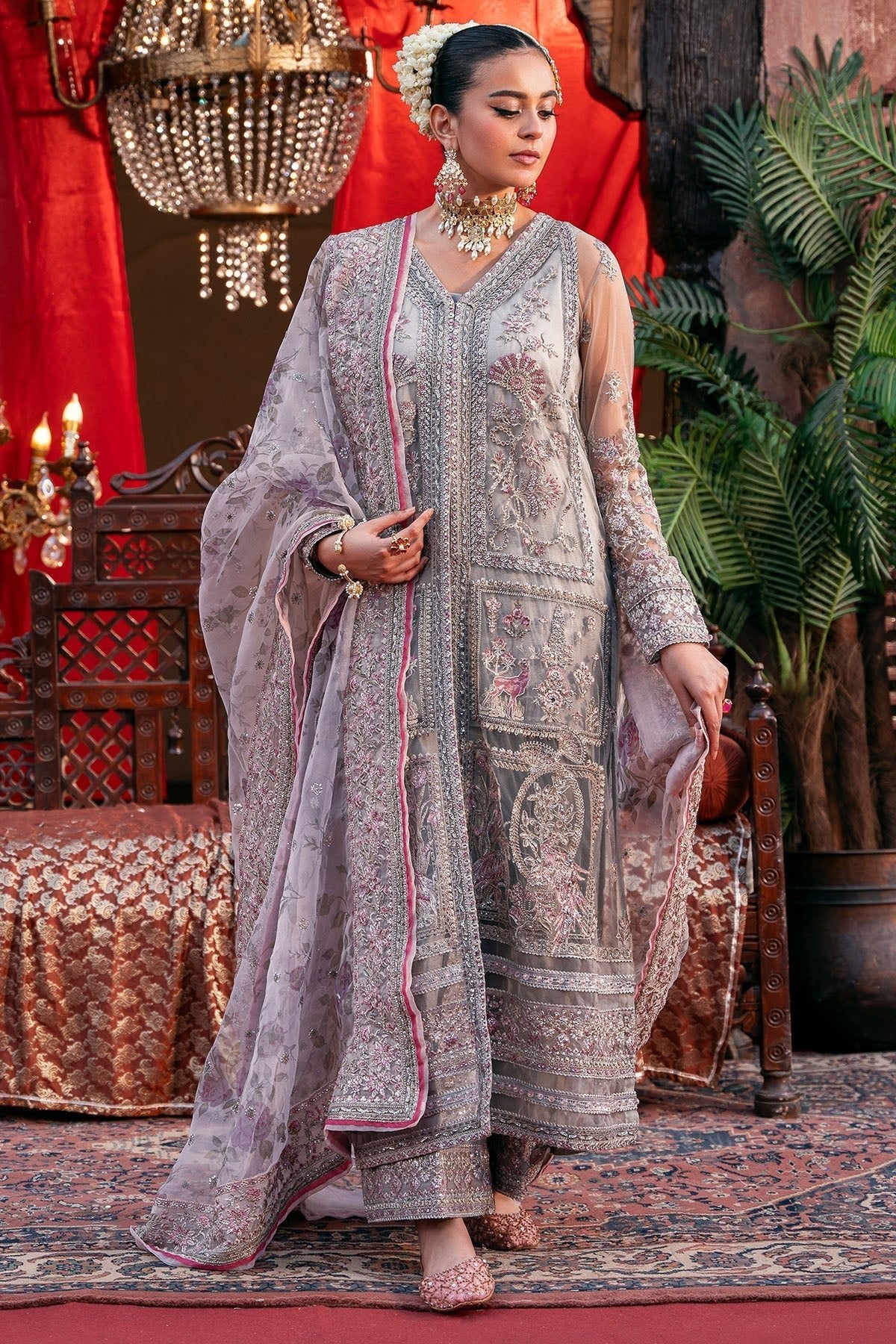 Motifz | Luxury Formal | 4823 - QANDEEL - is Gray dress from Motifz - Ladies Clothes - Maria Faisal