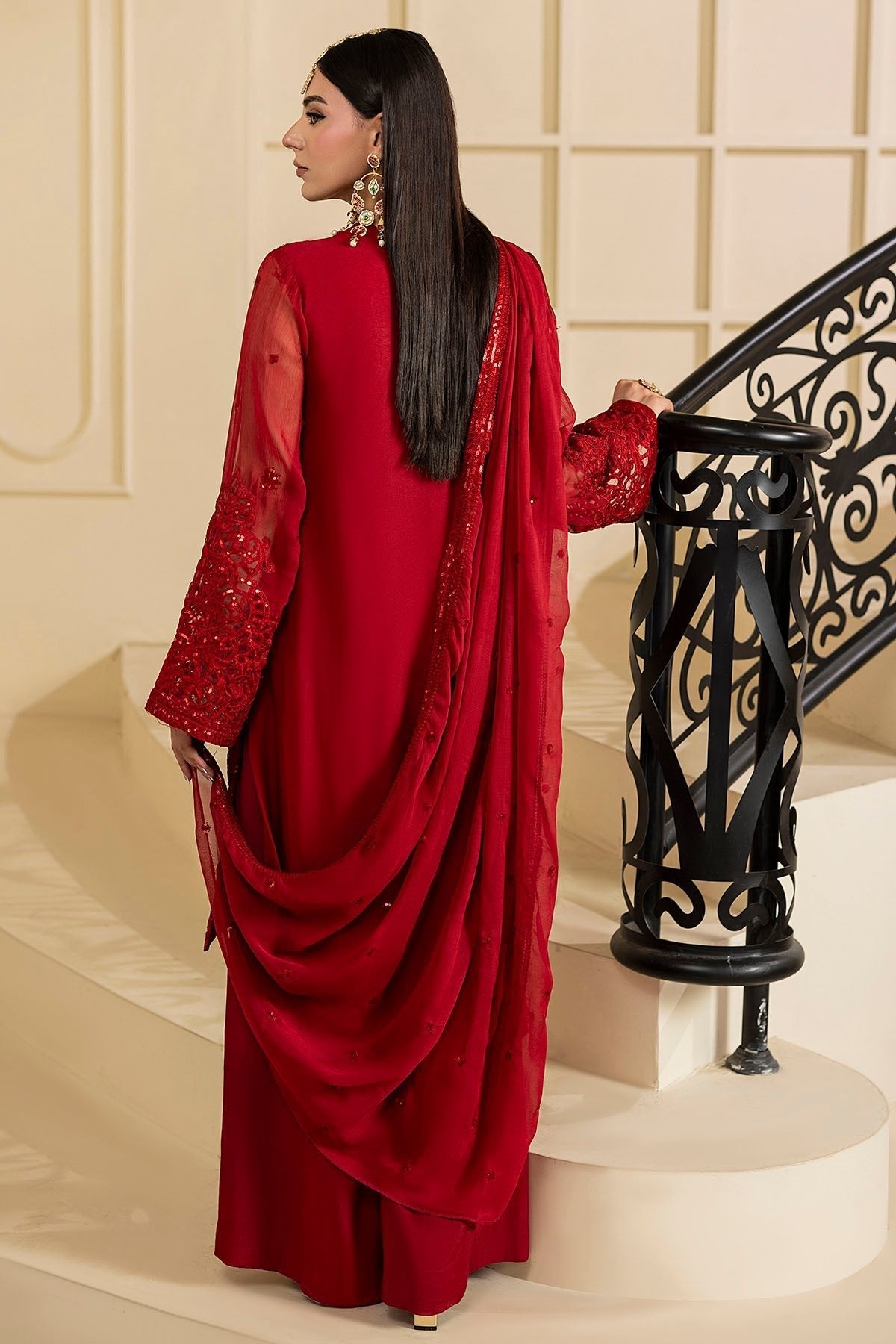 Motifz | Luxury Formal | 5133 - ARIA - is Red dress from Motifz - Ladies Clothes - Maria Faisal