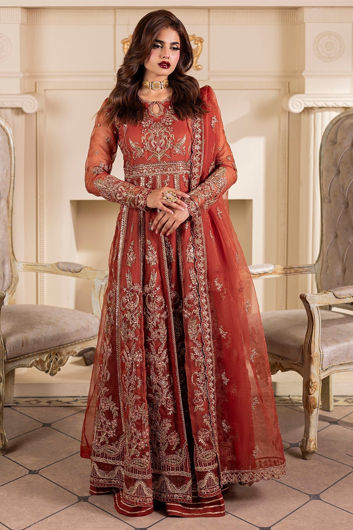 Motifz | Luxury Formal | 5139 - BRANDY - is Pink dress from Motifz - Ladies Clothes - Maria Faisal