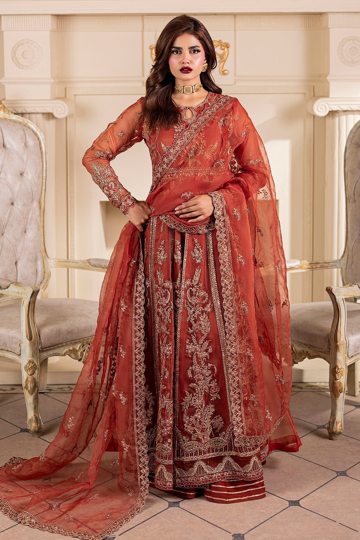 Motifz | Luxury Formal | 5139 - BRANDY - is Pink dress from Motifz - Ladies Clothes - Maria Faisal