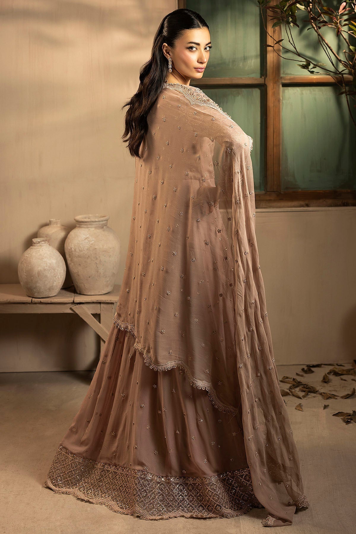 Motifz | Luxury Formal | 5575 - LILLIA - is Brown dress from Motifz - Ladies Clothes - Maria Faisal