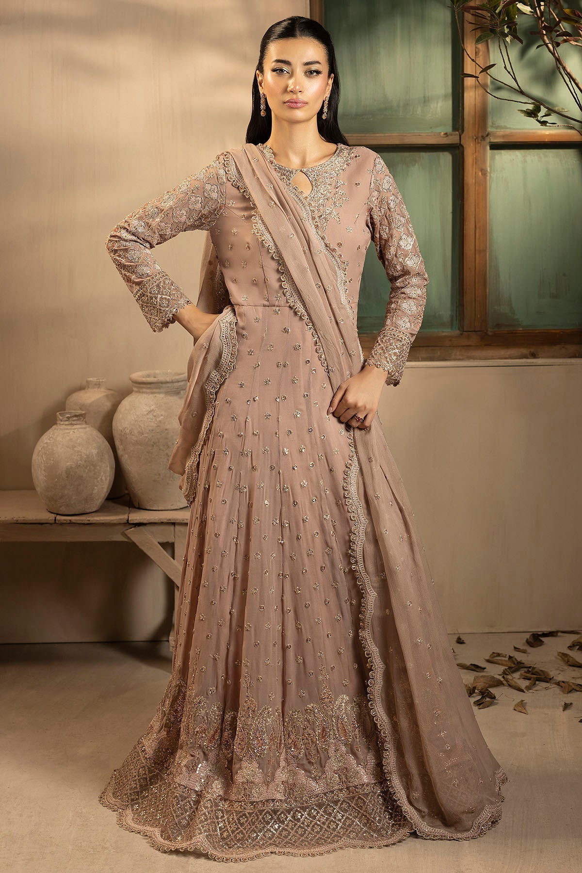 Motifz | Luxury Formal | 5575 - LILLIA - is Brown dress from Motifz - Ladies Clothes - Maria Faisal