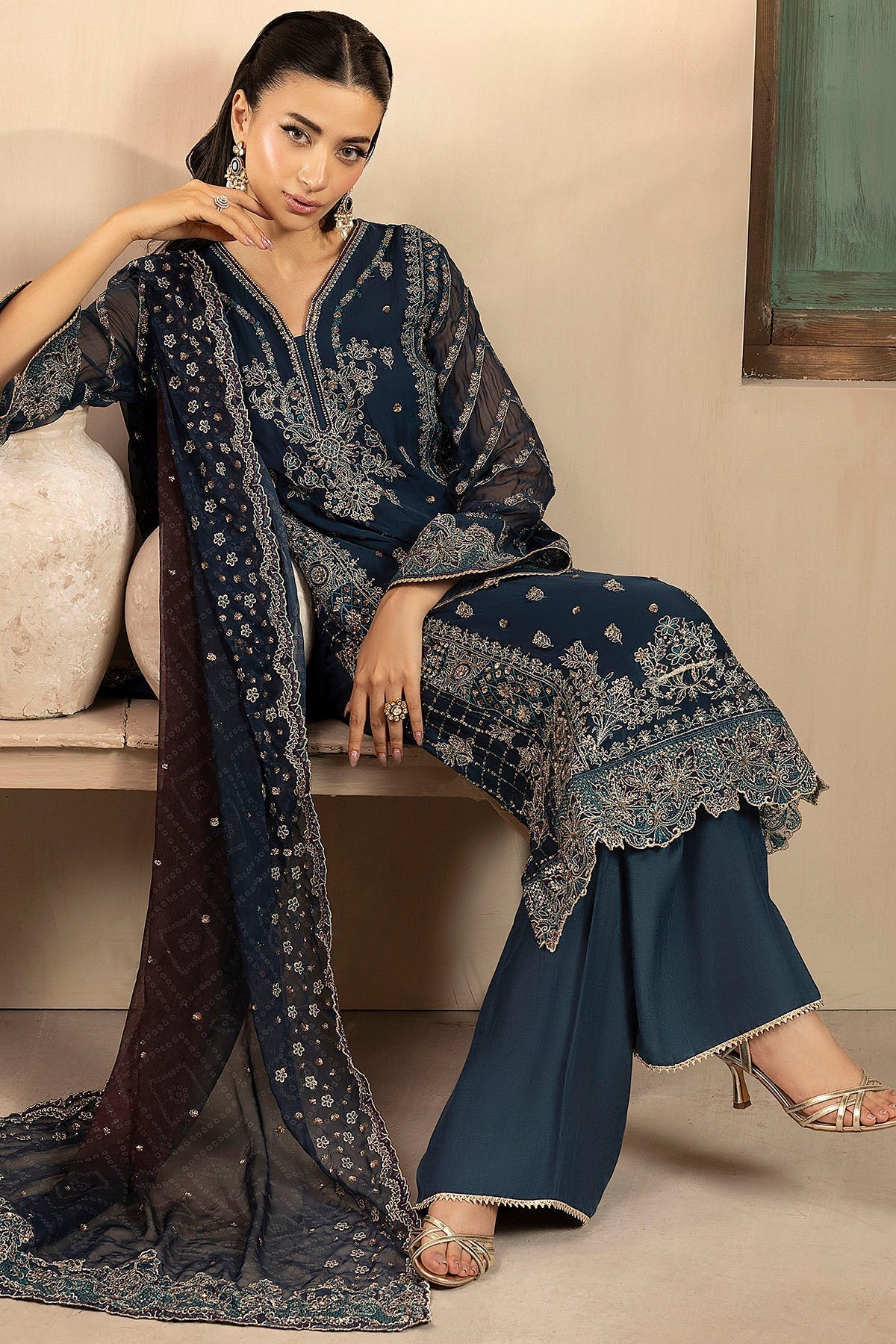 Motifz | Luxury Formal | 5581 - DELLA - is Zinc dress from Motifz - Ladies Clothes - Maria Faisal