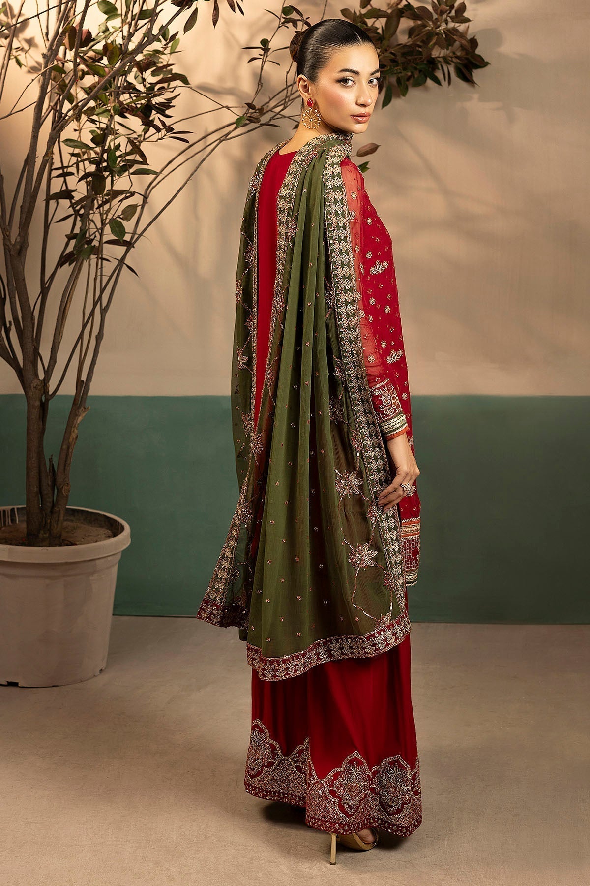 Motifz | Luxury Formal | 5582 - JENNA - is Red dress from Motifz - Ladies Clothes - Maria Faisal