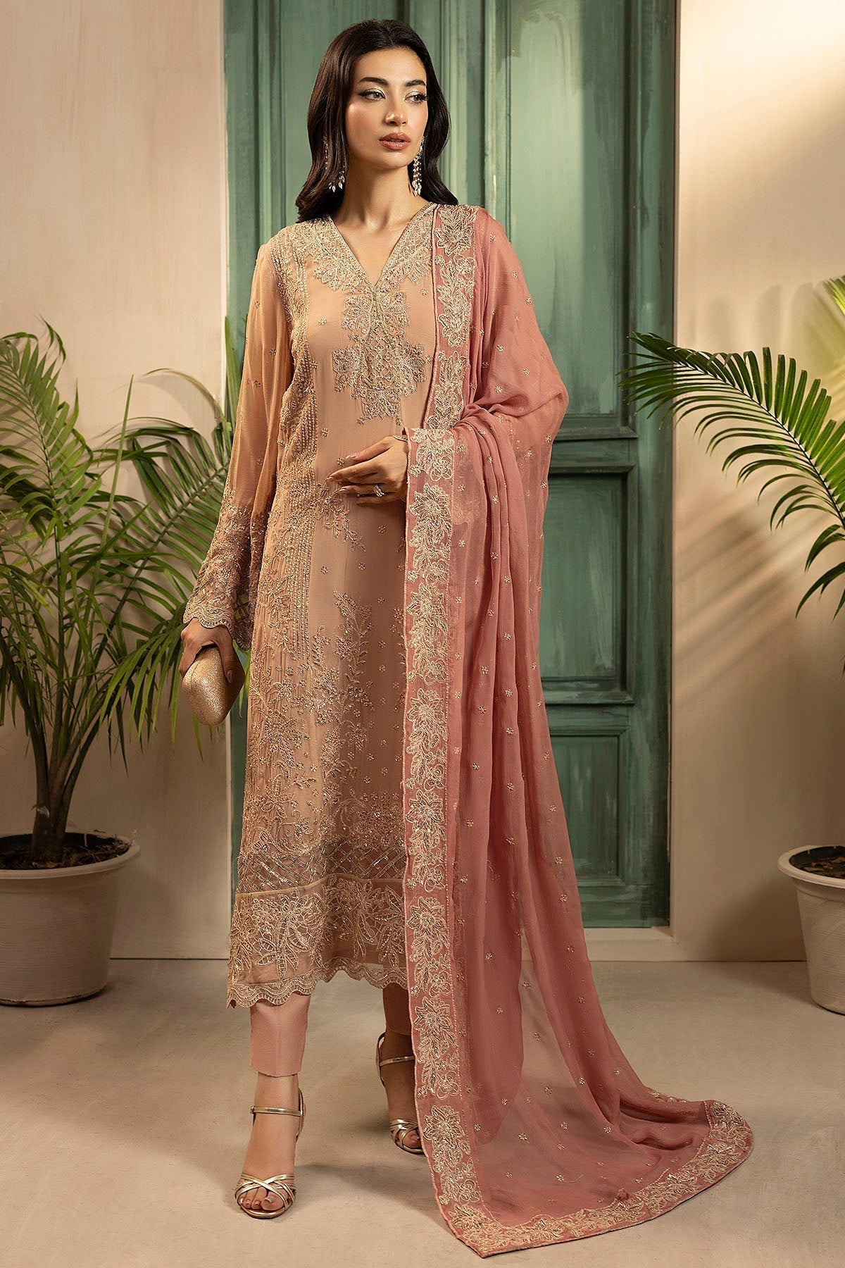 Motifz | Luxury Formal | 5583 - ELLA - is Blush Pink dress from Motifz - Ladies Clothes - Maria Faisal