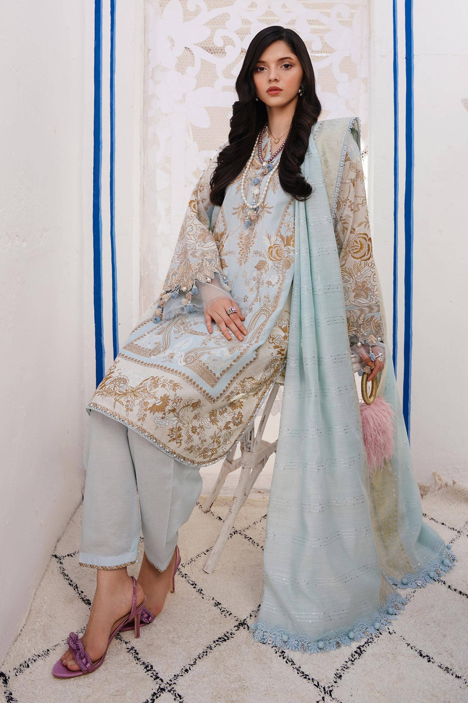 Sana Safinaz | Muzlin Spring 24 | M241-018B-CM - Ladies Clothes - Maria Faisal