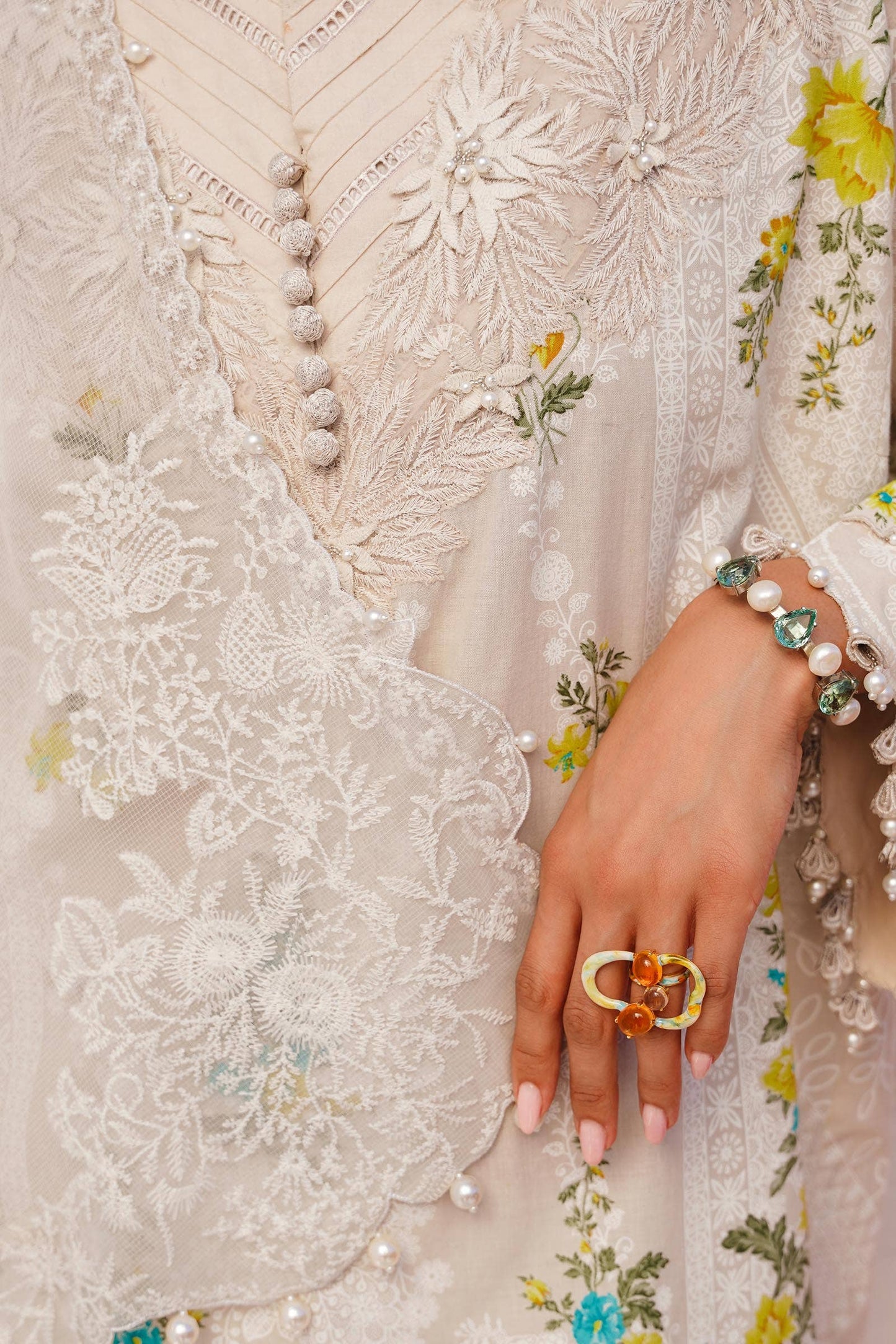 Sana Safinaz | Muzlin Spring 24 | M241-020A-CW - Ladies Clothes - Maria Faisal