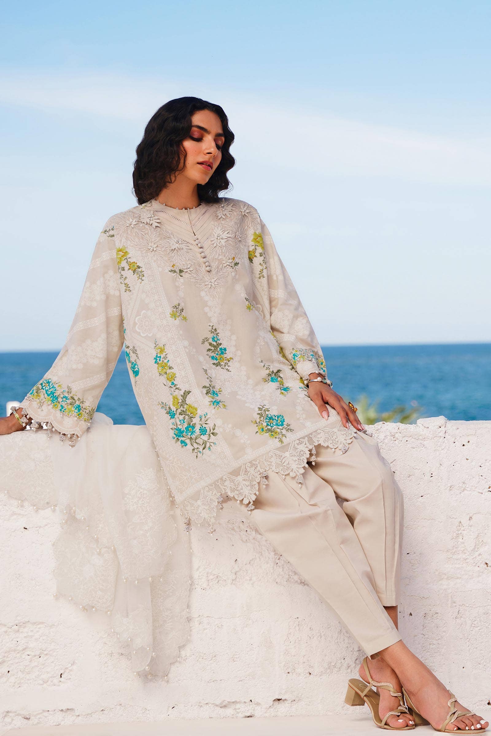 Sana Safinaz | Muzlin Spring 24 | M241-020A-CW - Ladies Clothes - Maria Faisal