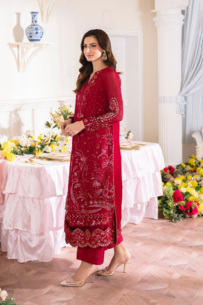 Neeshay | Dastaan Formals 25 | Gulzaib - is Deep Red dress from Neeshay - Ladies Clothes - Maria Faisal