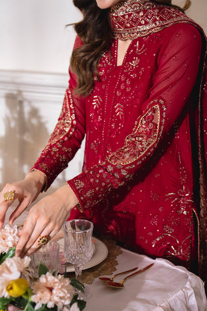 Neeshay | Dastaan Formals 25 | Gulzaib - is Deep Red dress from Neeshay - Ladies Clothes - Maria Faisal