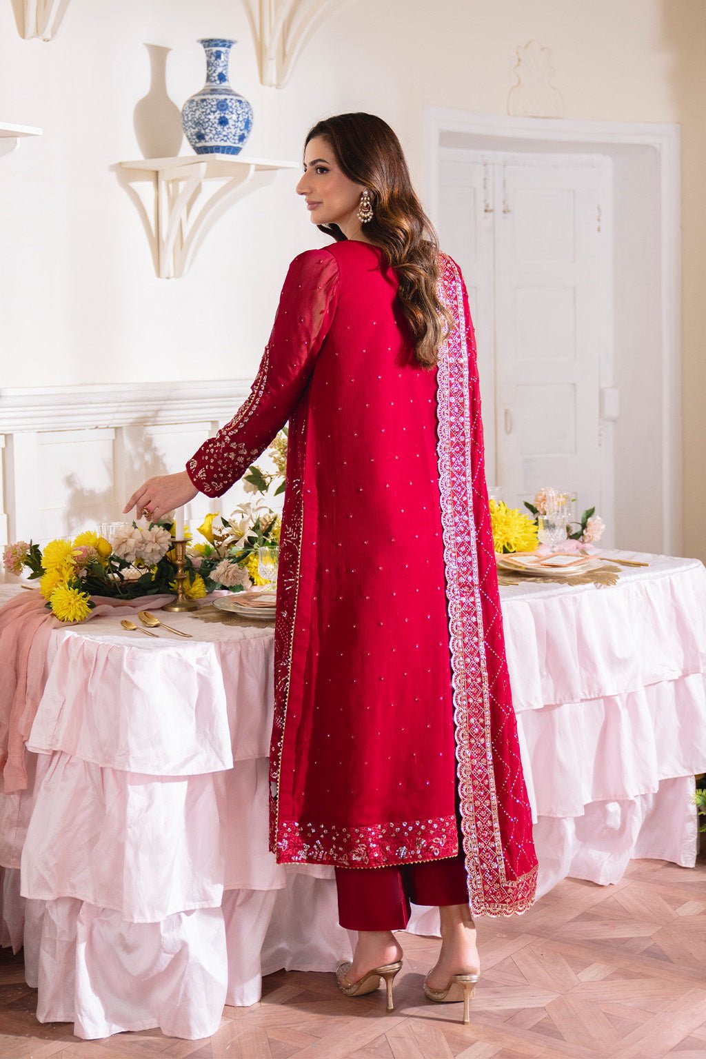 Neeshay | Dastaan Formals 25 | Gulzaib - is Deep Red dress from Neeshay - Ladies Clothes - Maria Faisal
