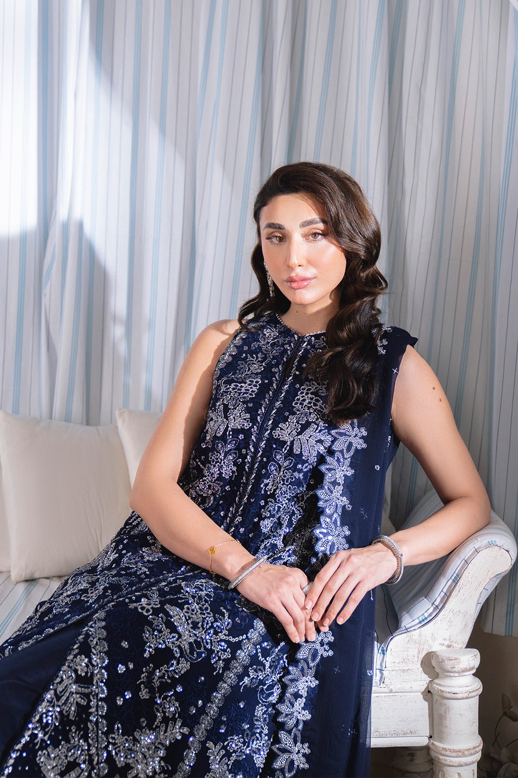 Neeshay | Dastaan Formals 25 | Neelisha - is Navy Blue dress from Neeshay - Ladies Clothes - Maria Faisal