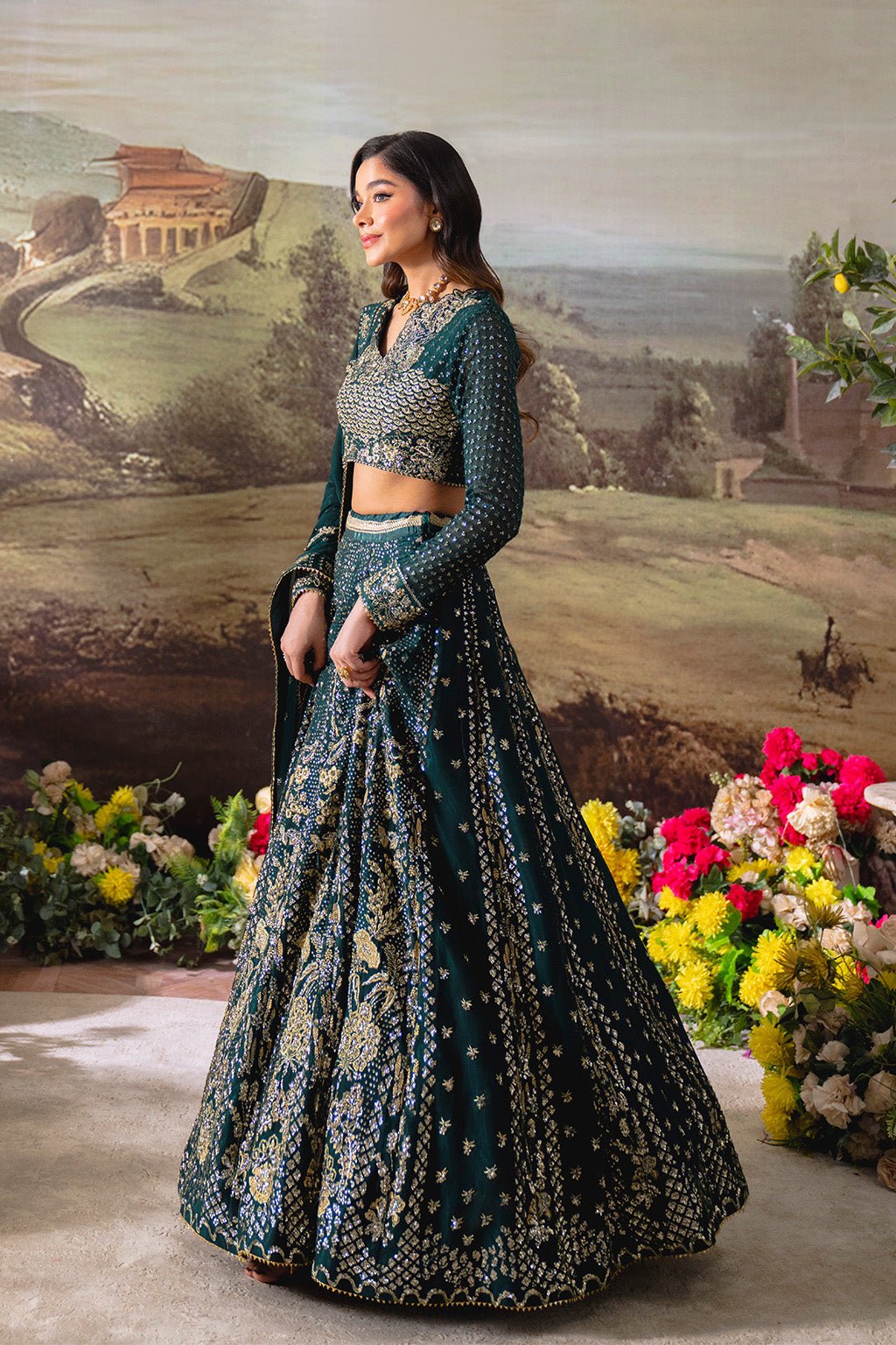 Neeshay | Dastaan Formals 25 | Shahnoor - is Mineral Green dress from Neeshay - Ladies Clothes - Maria Faisal