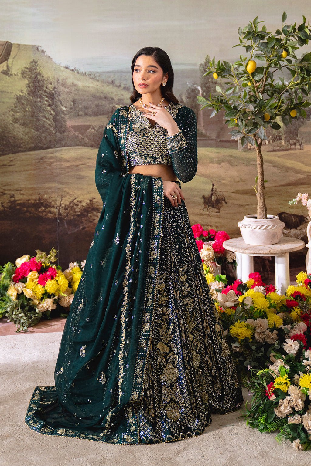 Neeshay | Dastaan Formals 25 | Shahnoor - is Mineral Green dress from Neeshay - Ladies Clothes - Maria Faisal