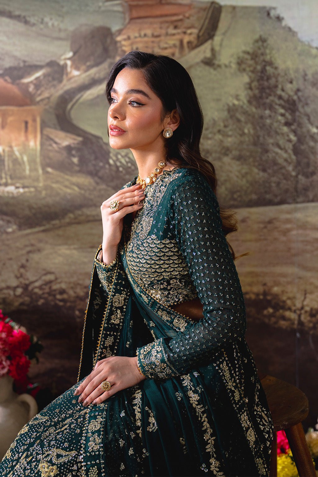 Neeshay | Dastaan Formals 25 | Shahnoor - is Mineral Green dress from Neeshay - Ladies Clothes - Maria Faisal