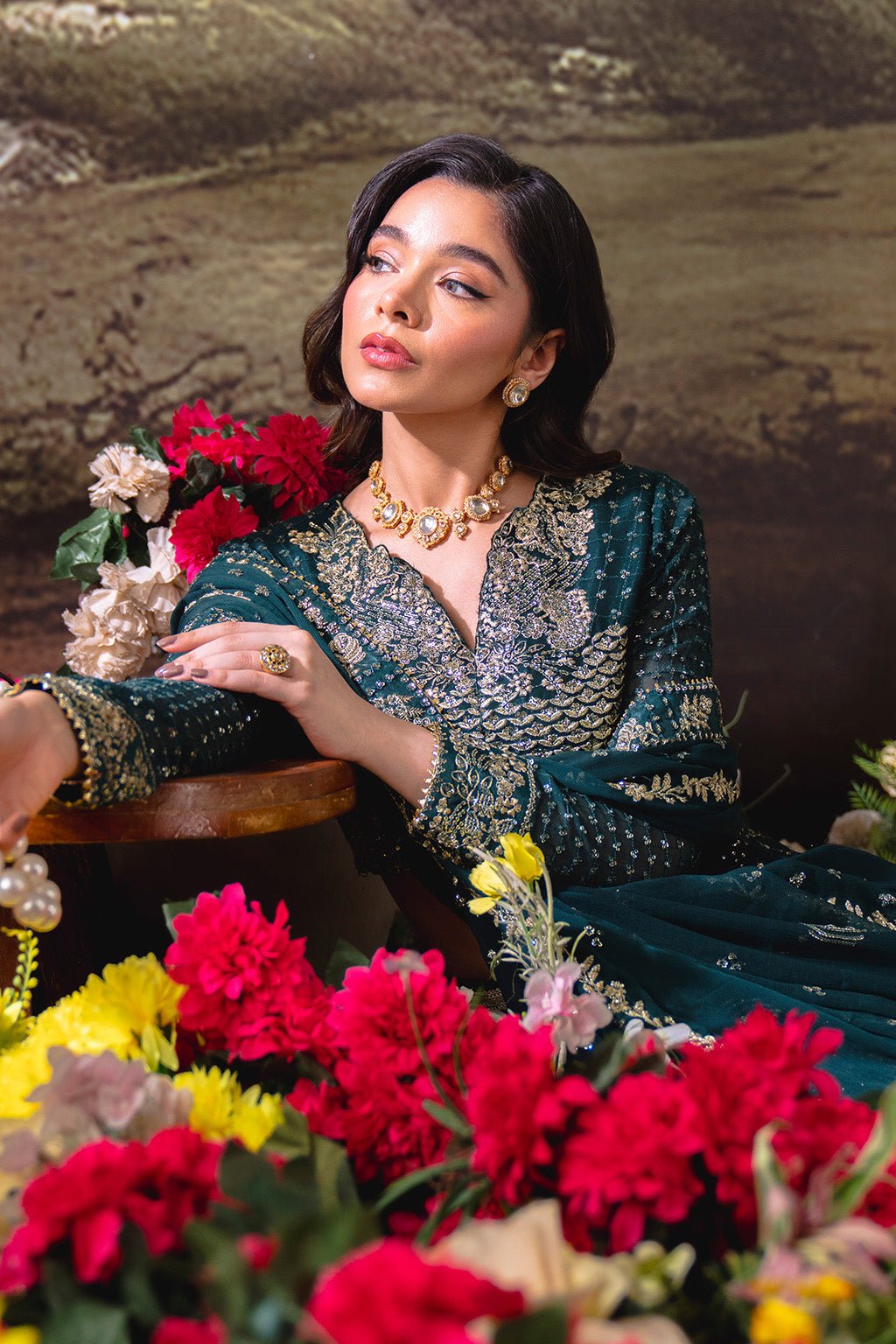 Neeshay | Dastaan Formals 25 | Shahnoor - is Mineral Green dress from Neeshay - Ladies Clothes - Maria Faisal