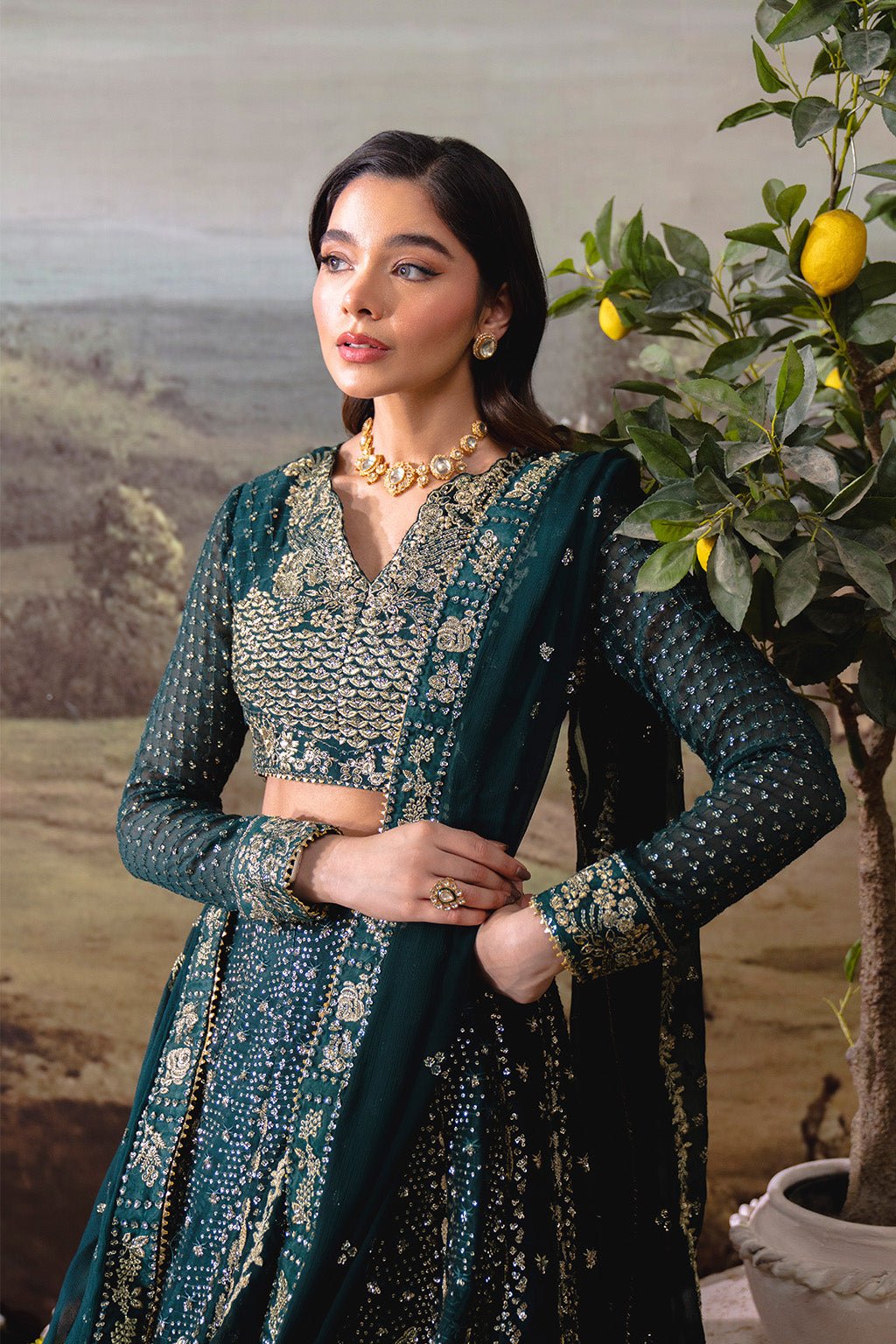 Neeshay | Dastaan Formals 25 | Shahnoor - is Mineral Green dress from Neeshay - Ladies Clothes - Maria Faisal