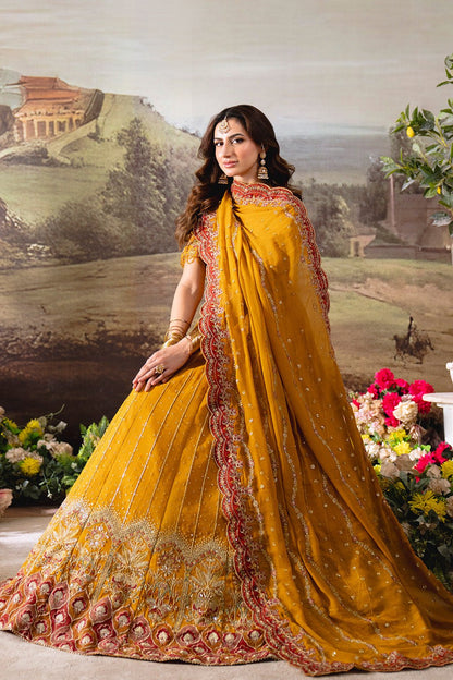 Neeshay | Dastaan Formals 25 | Zarafshaan - is Mustard Yellow dress from Neeshay - Ladies Clothes - Maria Faisal