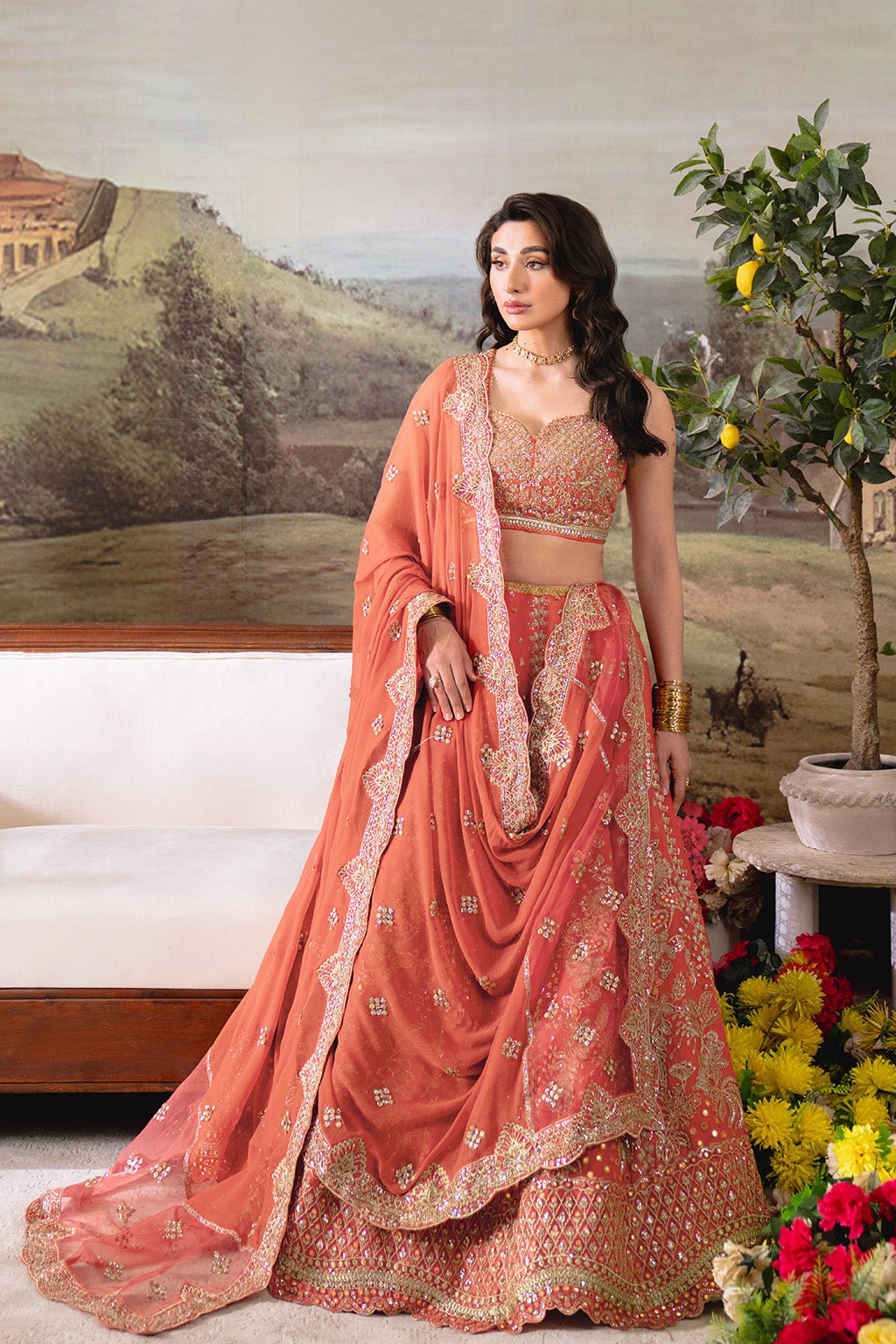 Neeshay | Dastaan Formals 25 | Zebunnisa - is Coral dress from Neeshay - Ladies Clothes - Maria Faisal