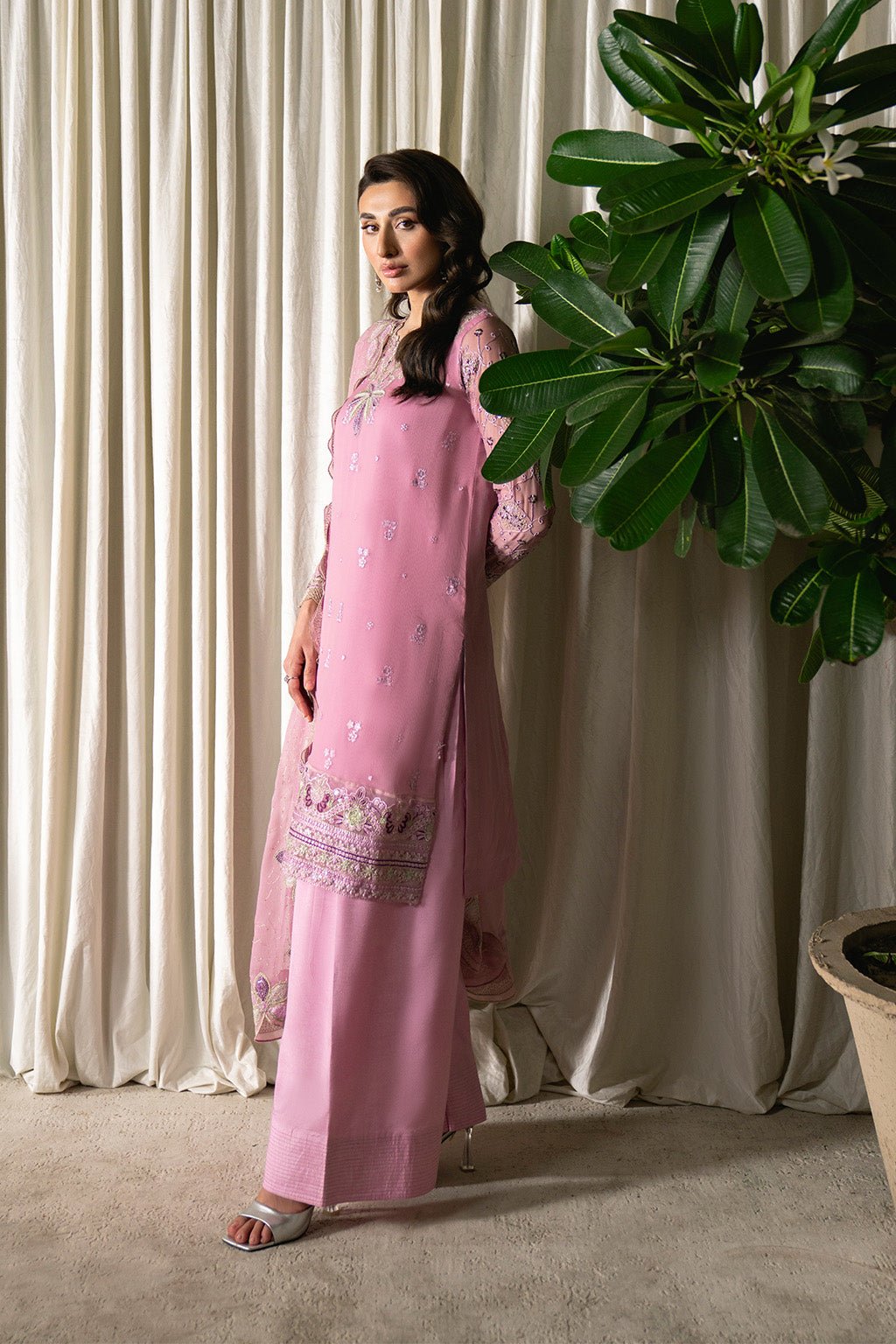 Neeshay | Ready to Wear Chiffon | RTW - CHFN - 01 LILAC - is Lilac dress from Neeshay - Ladies Clothes - Maria Faisal