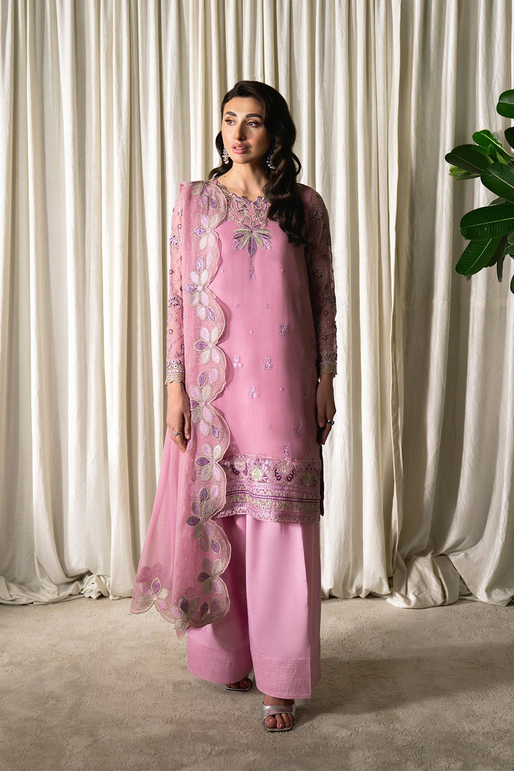Neeshay | Ready to Wear Chiffon | RTW - CHFN - 01 LILAC - is Lilac dress from Neeshay - Ladies Clothes - Maria Faisal